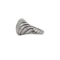 Large Plain Croissant Ring Silverplated