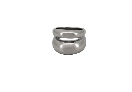 All the Luck in the World Grote Dubbel Plain Ring Silverplated