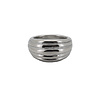 All the Luck in the World Large Horizontal Striped Ring Silverplated