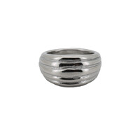 Grote Horizontale Streep Ring Silverplated