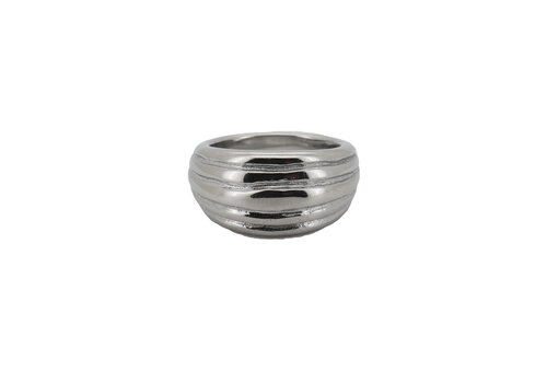 All the Luck in the World Grote Horizontale Streep Ring Silverplated