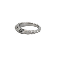 Twisted With Zirconia Ring Silverplated