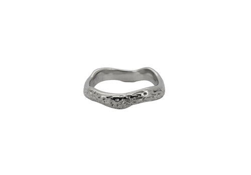 All the Luck in the World Medium Organic Textured Ring Silverplated