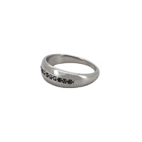 Round Basic With Zirconia Ring Silverplated