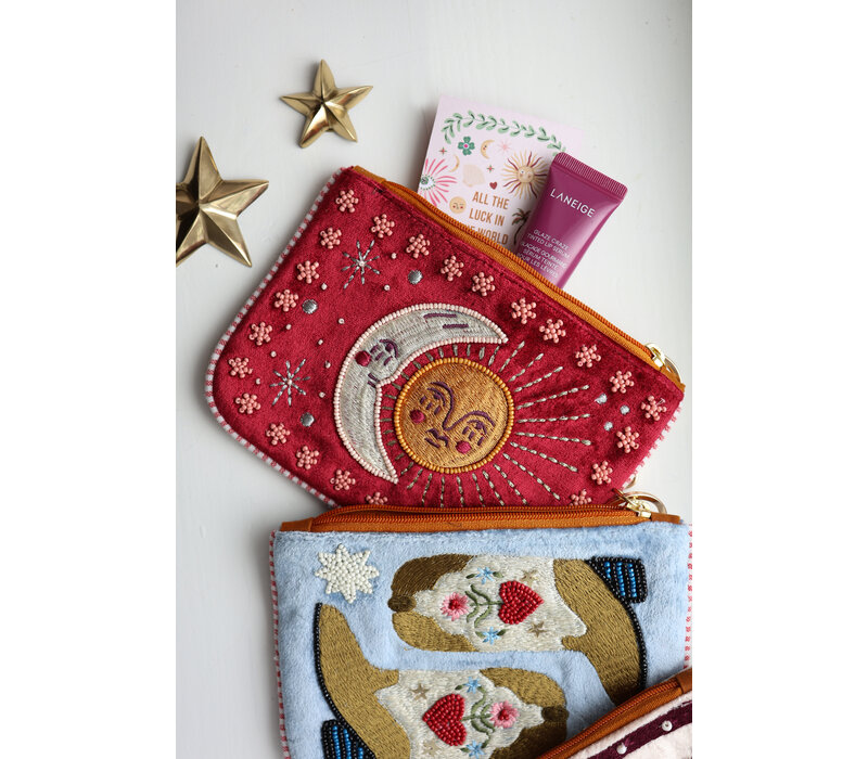 Small Beaded Pouch - Sun and Moon