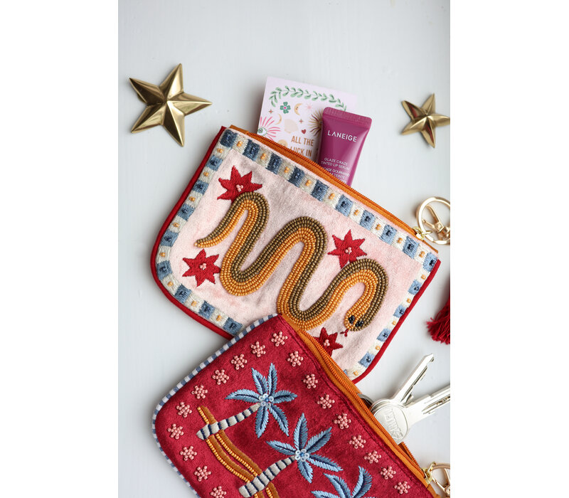 Small Beaded Pouch - Snake