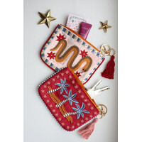 Small Beaded Pouch - Palmtrees