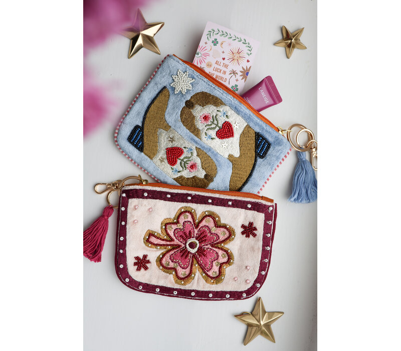 Small Beaded Pouch - Lucky Clover