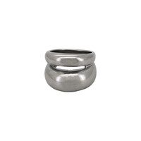 Large Double Plain Ring Silverplated