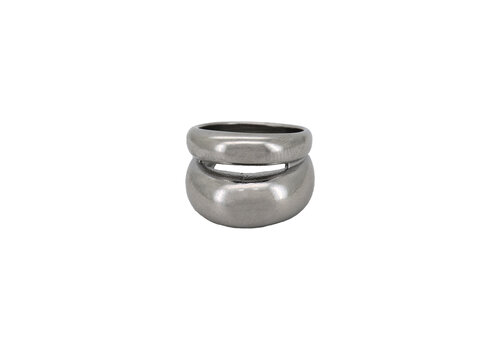 All the Luck in the World Large Double Plain Ring Silverplated