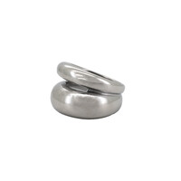 Large Double Plain Ring Silverplated