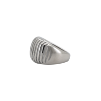 Grote Verticale Gestreepte Ring Silverplated