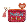 All the Luck in the World Small Beaded Pouch - Palmtrees