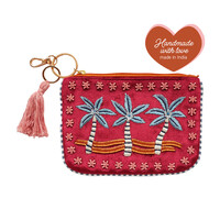 Small Beaded Pouch - Palmtrees