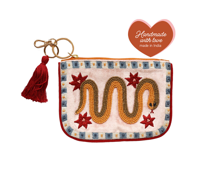 Small Beaded Pouch - Snake