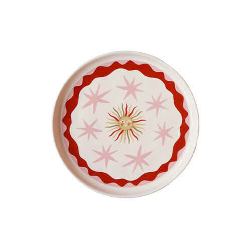 Serveerbord Zon met Roze Sterren 