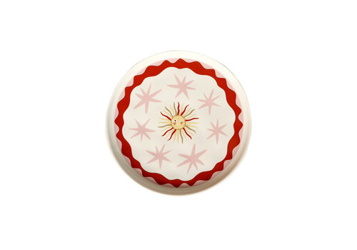 Serving Plate Sun with Pink Stars
