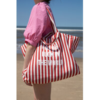 Grote Rood Gestreepte Tote Bag