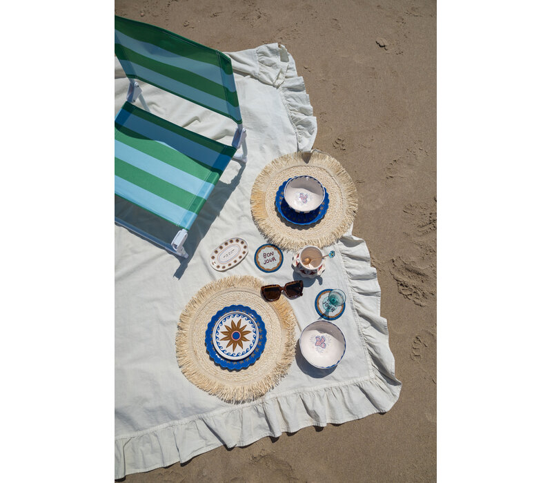 Serving Plate Star with Blue Waves