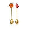 Messing Lepelset - Zon en Schelp