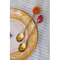 Messing Lepelset - Zon en Schelp