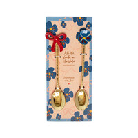 Brass Spoon Set – Bow and Blue Flower