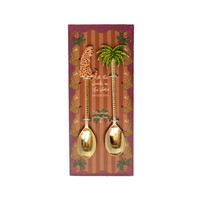 Brass Spoon Set – Leopard and Palmtree