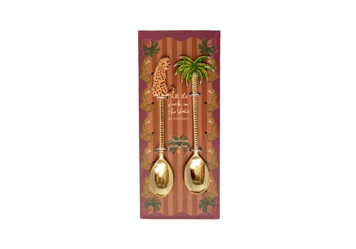 Brass Spoon Set – Leopard and Palmtree