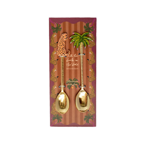 Brass Spoon Set – Leopard and Palmtree 