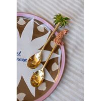 Brass Spoon Set – Leopard and Palmtree