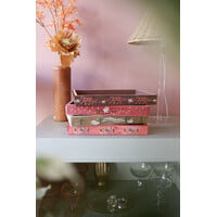 Large Beaded Square Velvet Display Tray - Leopards