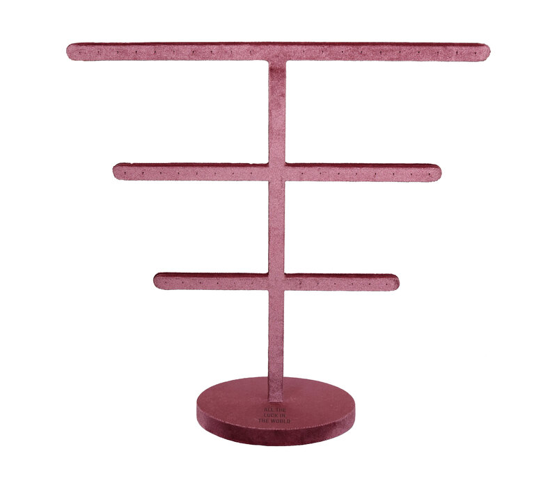 Roze Velvet Oorbellen Display