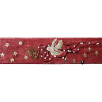Large Beaded Square Velvet Display Tray - Bird and Bow