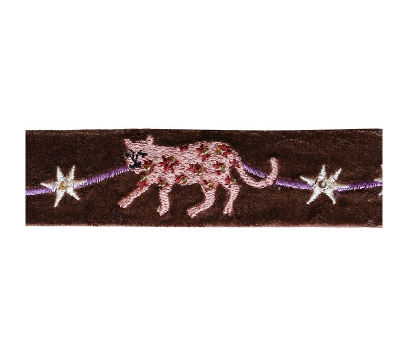 Large Beaded Square Velvet Display Tray - Leopards