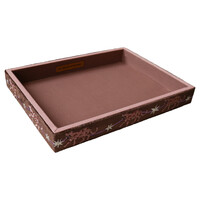 Grote Geborduurde Vierkante Fluwelen Display Tray - Luipaarden