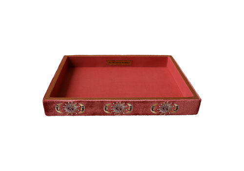 All the Luck in the World Grote Geborduurde Vierkante Fluwelen Display Tray - Zon en Maan