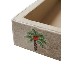 Large Beaded Square Velvet Display Tray - Palmtrees
