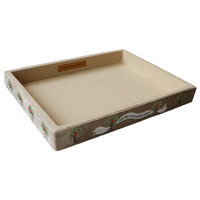 Large Beaded Square Velvet Display Tray - Palmtrees
