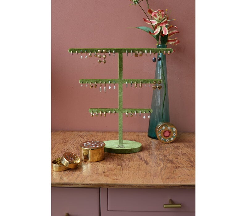 Green Velvet Earring Display