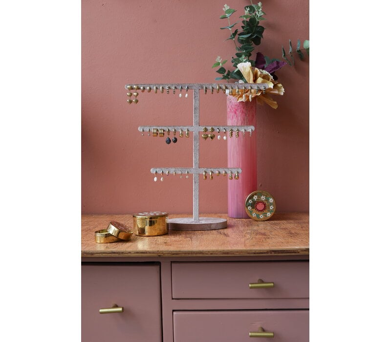 Old Pink Velvet Earring Display