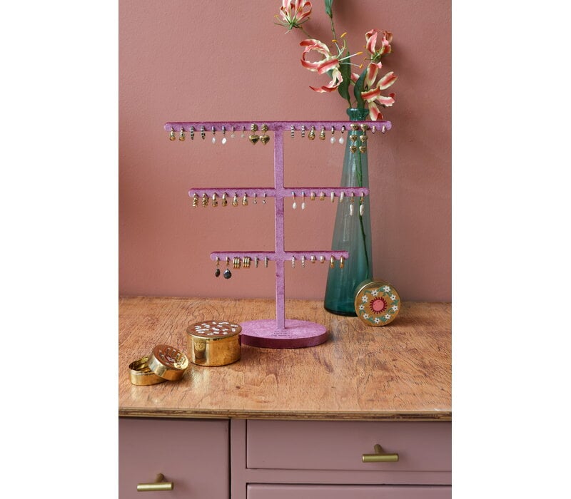 Pink Velvet Earring Display