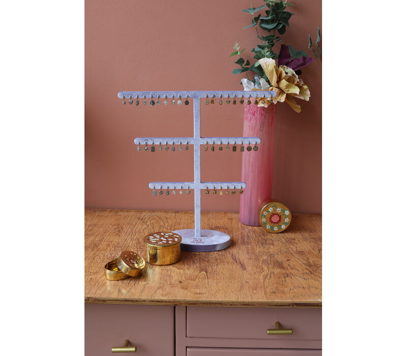 Lila Velvet Oorbellen Display