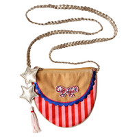 Striped Sling Bag with Bow and Stars