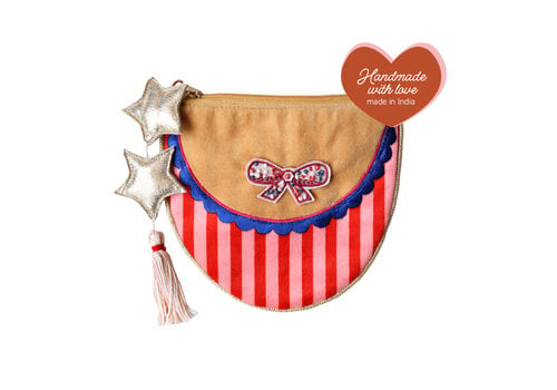 All the Luck in the World Striped Sling Bag with Bow and Stars