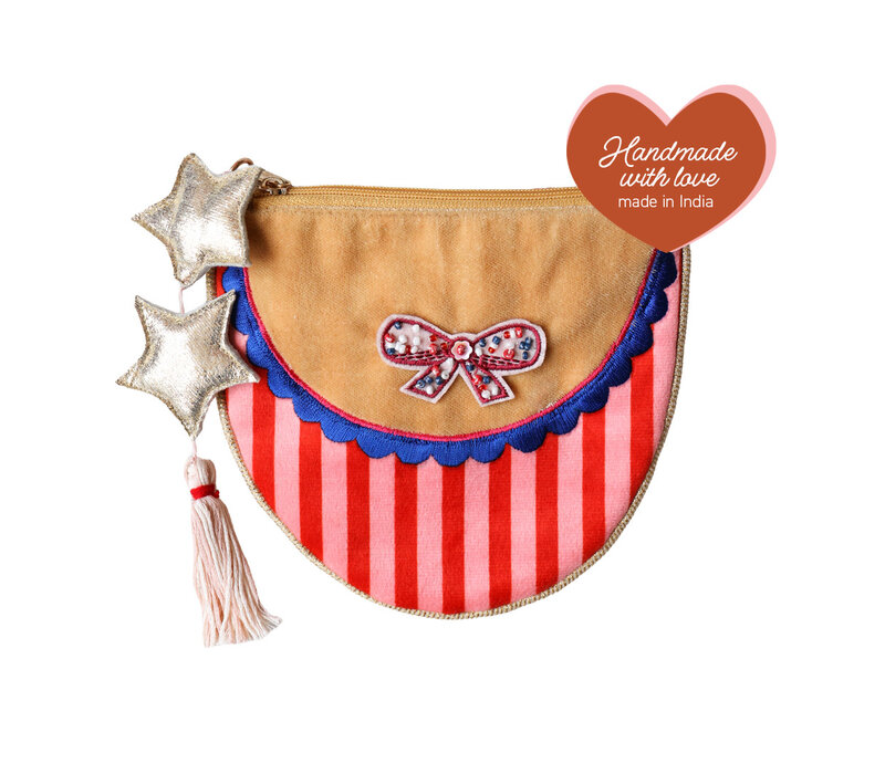 Striped Sling Bag with Bow and Stars