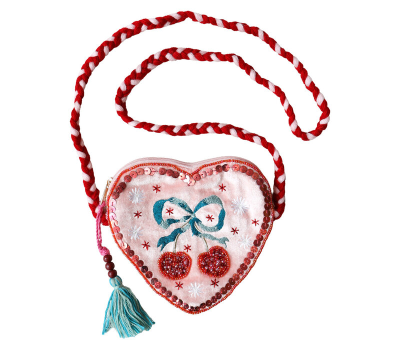 Beaded Sling Bag Cherry
