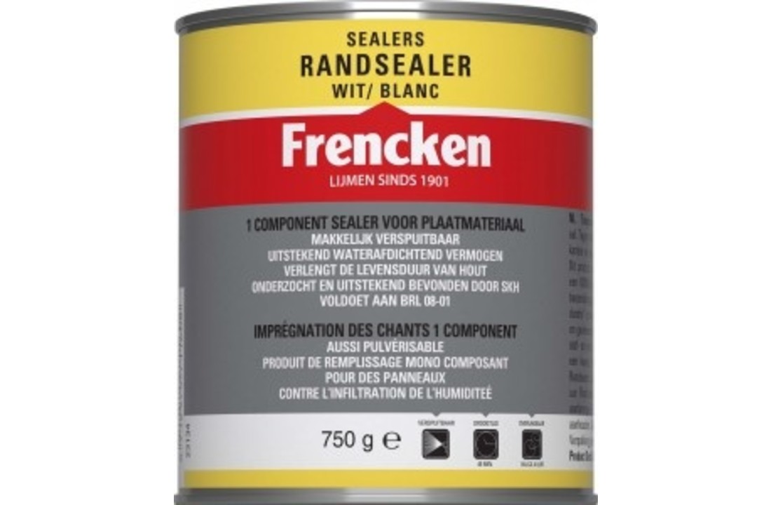 Frencken Randsealer Wit 0,75L voor plaatmateriaal
