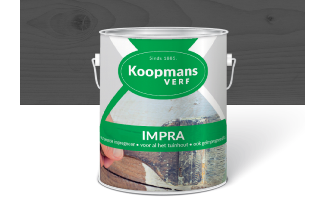 Koopmans Impra Donkergrijs 2,5 Liter Semi-transparante tuinbeits