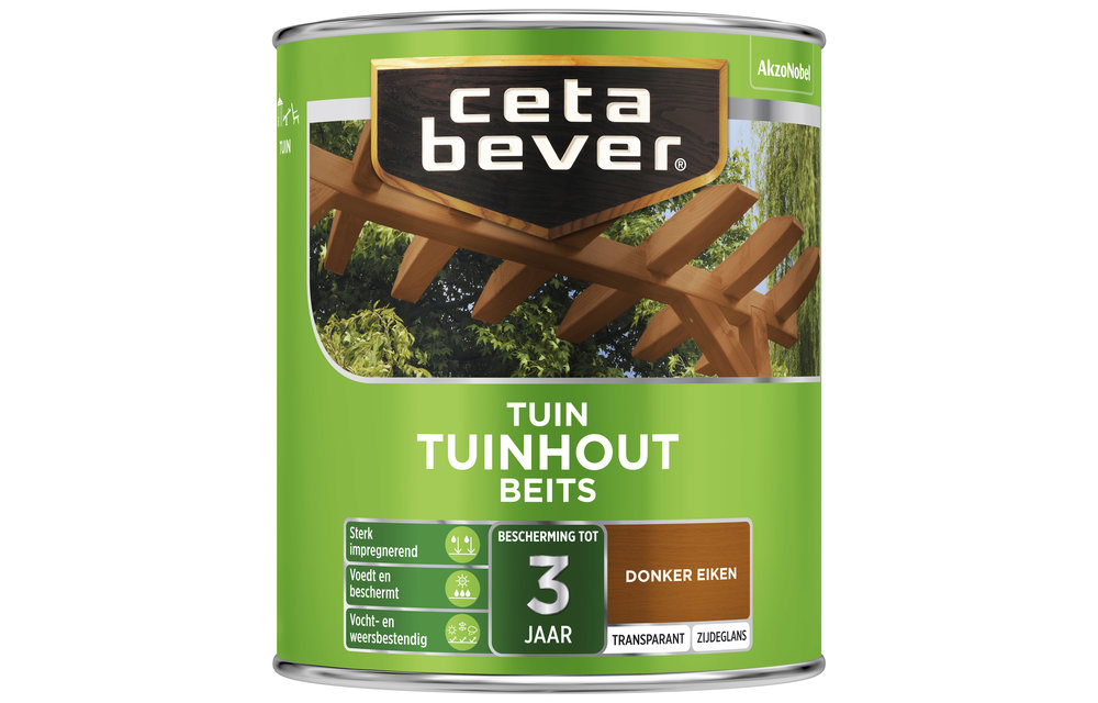 Transparante tuinhout beits Donker Eiken Zijdeglans 0,75 Liter