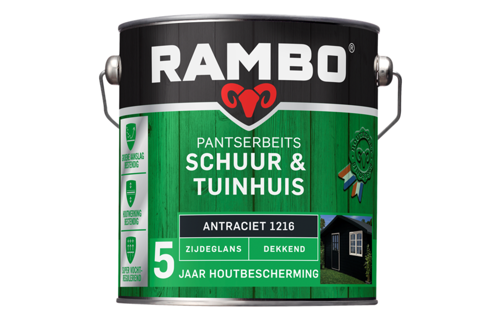 Rambo Pantserbeits Schuur & Tuinhuis 0,75L Antraciet grijs Dekkend